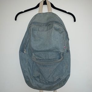 American Apparel blue denim backpack
